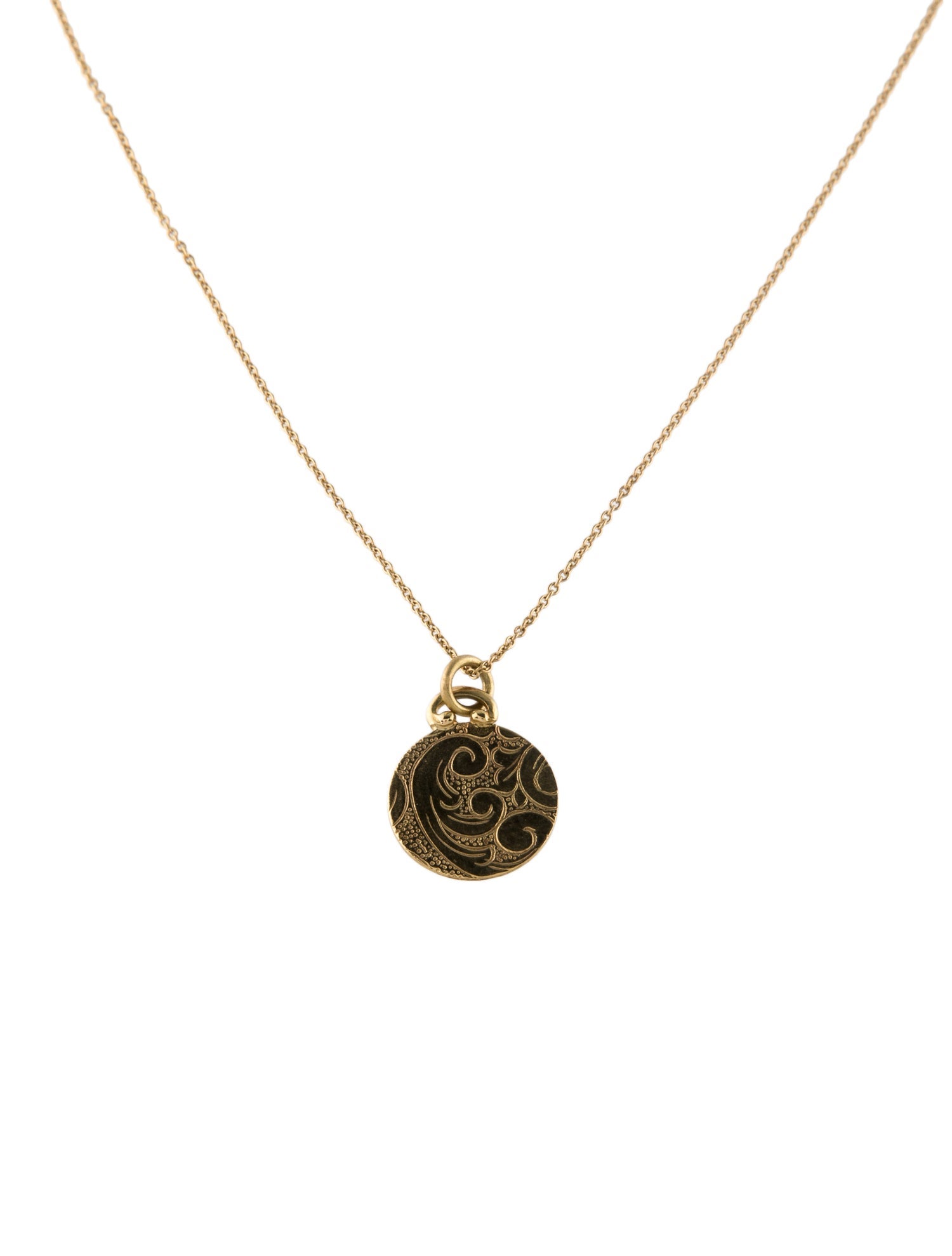 Monica Rich Kosann 18K 'H' Initial Pendant Necklace