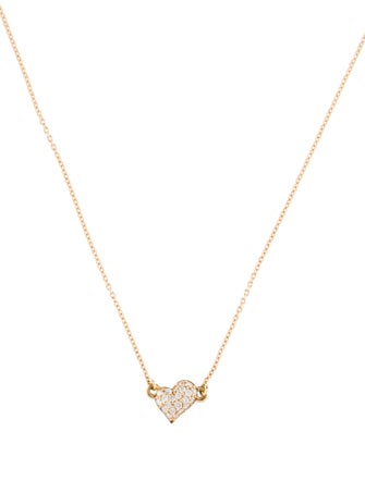 Monica Rich Kosann 18K Diamond Mini Heart "Love" Pendant Necklace