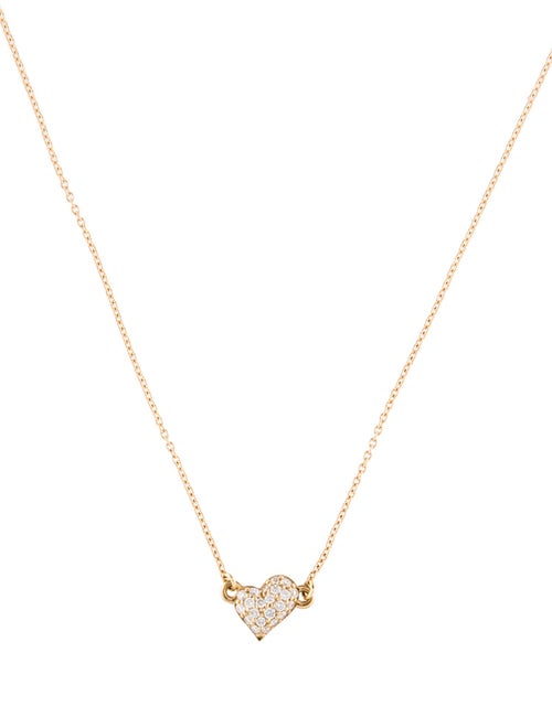 Monica Rich Kosann 18K Diamond Mini Heart "Love" Pendant Necklace