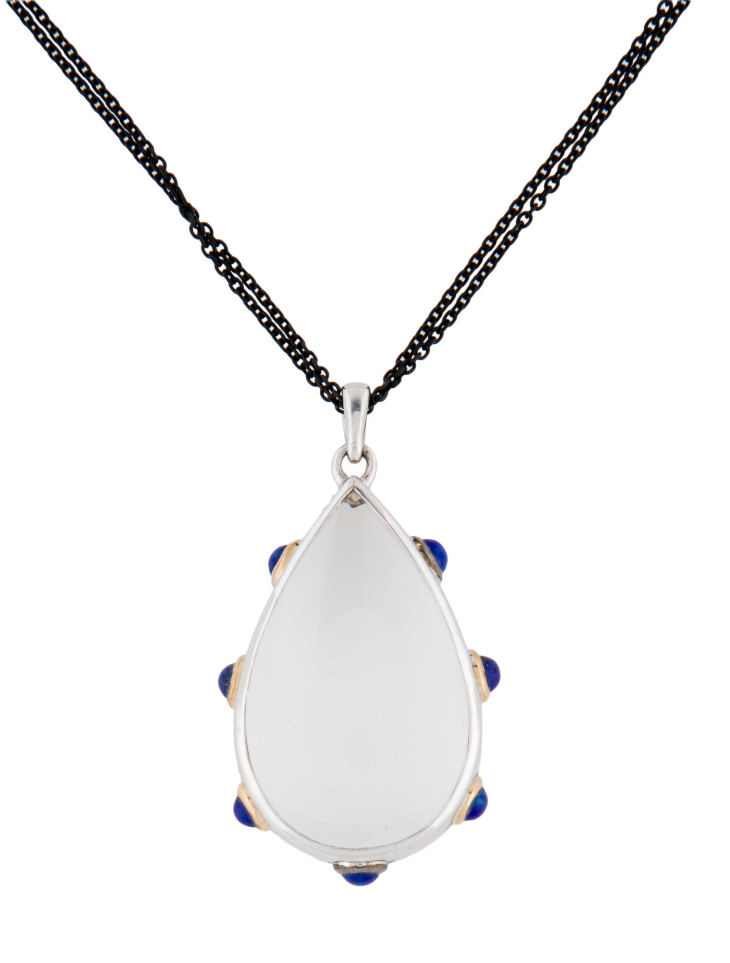 Monica Rich Kosann Quartz & Lapis Lazuli Pendant Necklace