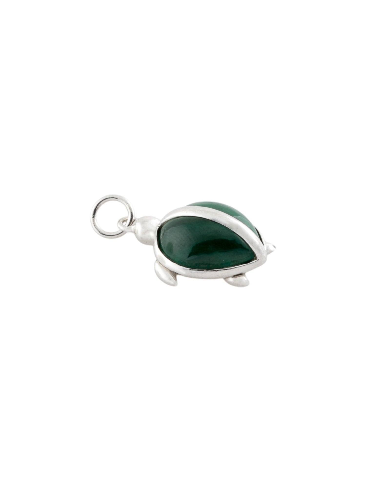 Monica Rich Kosann Malachite Turtle Pendant Charm