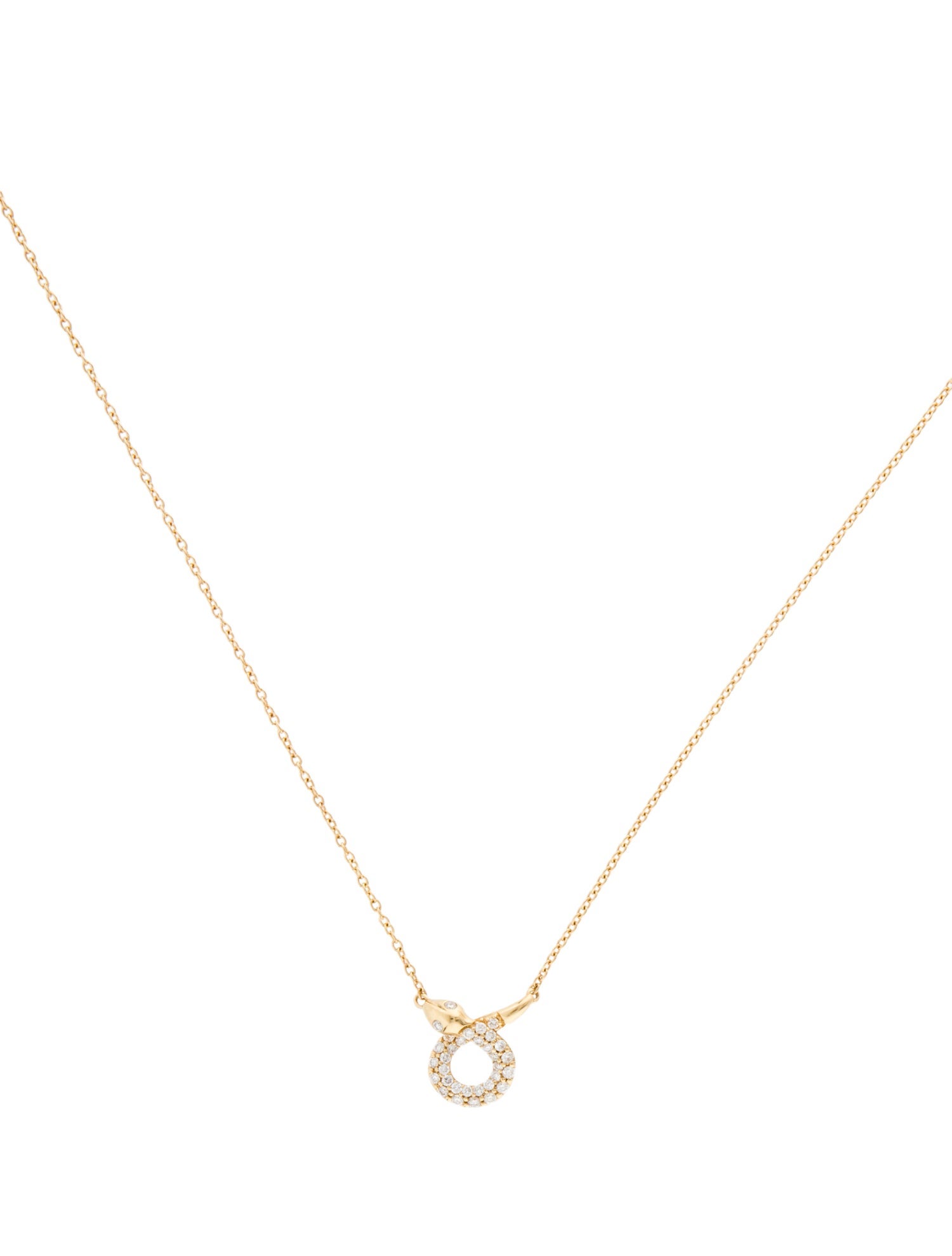 Monica Rich Kosann 18K Diamond never Fear Snake Pendant Necklace