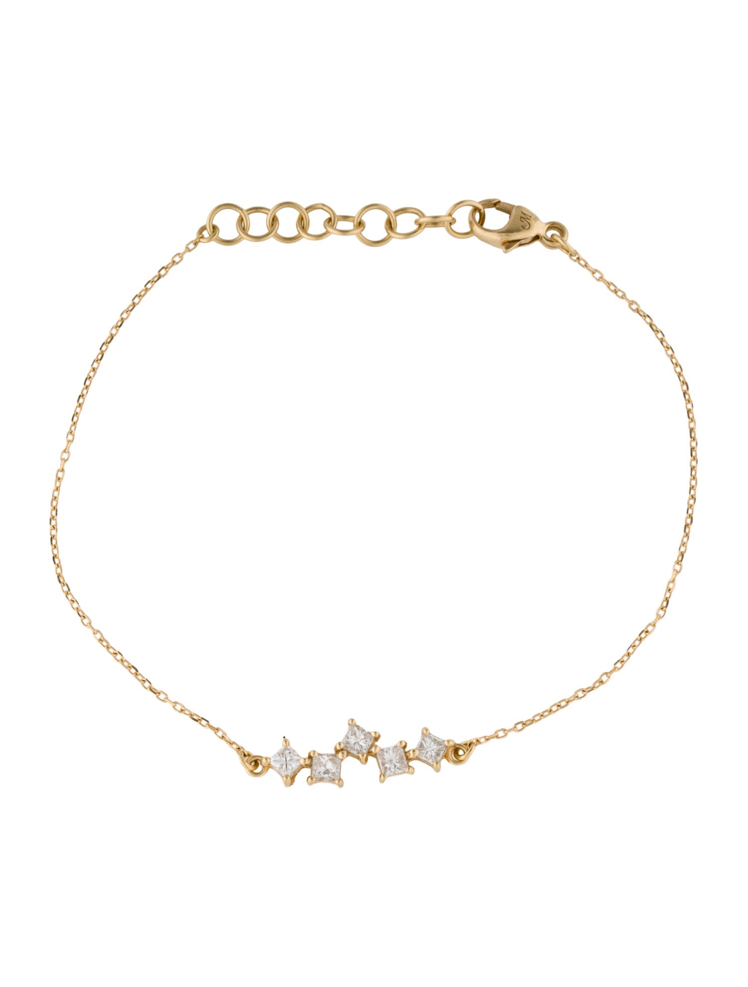 Monica Rich Kosann 18K Diamond Reborn Five Stone Bracelet