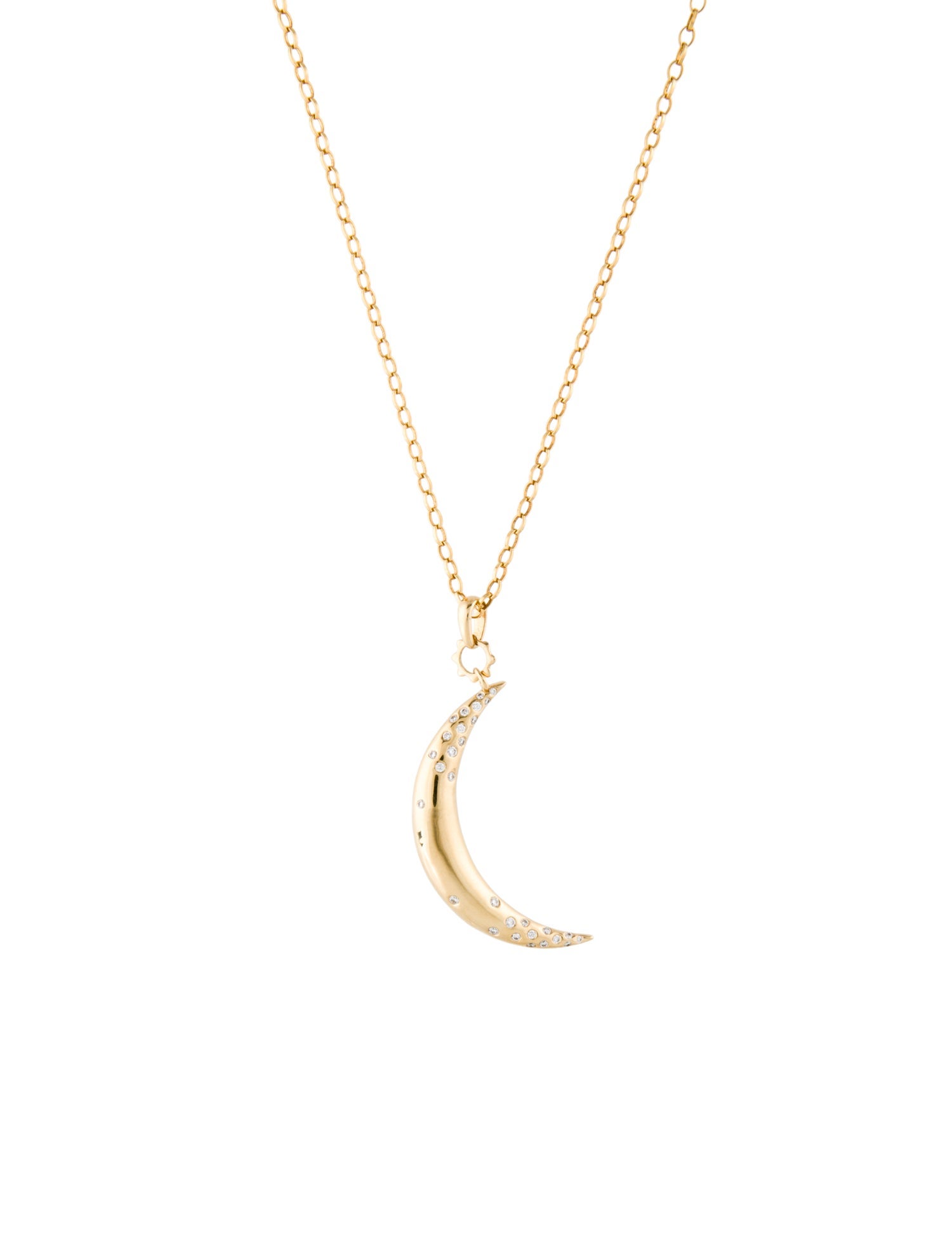 Monica Rich Kosann 18K Diamond 'Dream' Crescent Moon Pendant Necklace