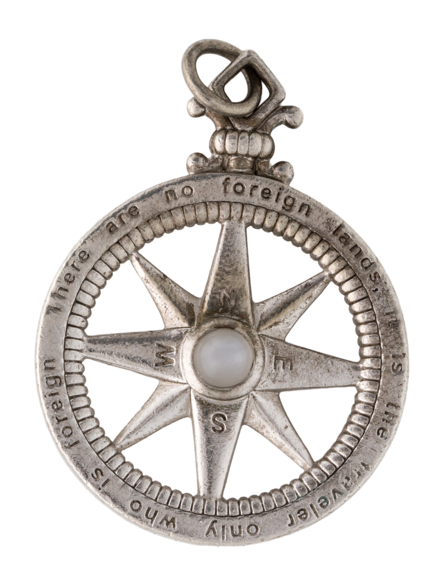 Monica Rich Kosann Sapphire & Moonstone "Adventure" Global Compass Charm