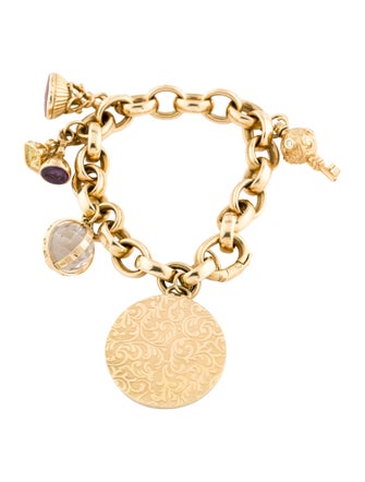 Monica Rich Kosann 18K Multi-Stone Charm Bracelet