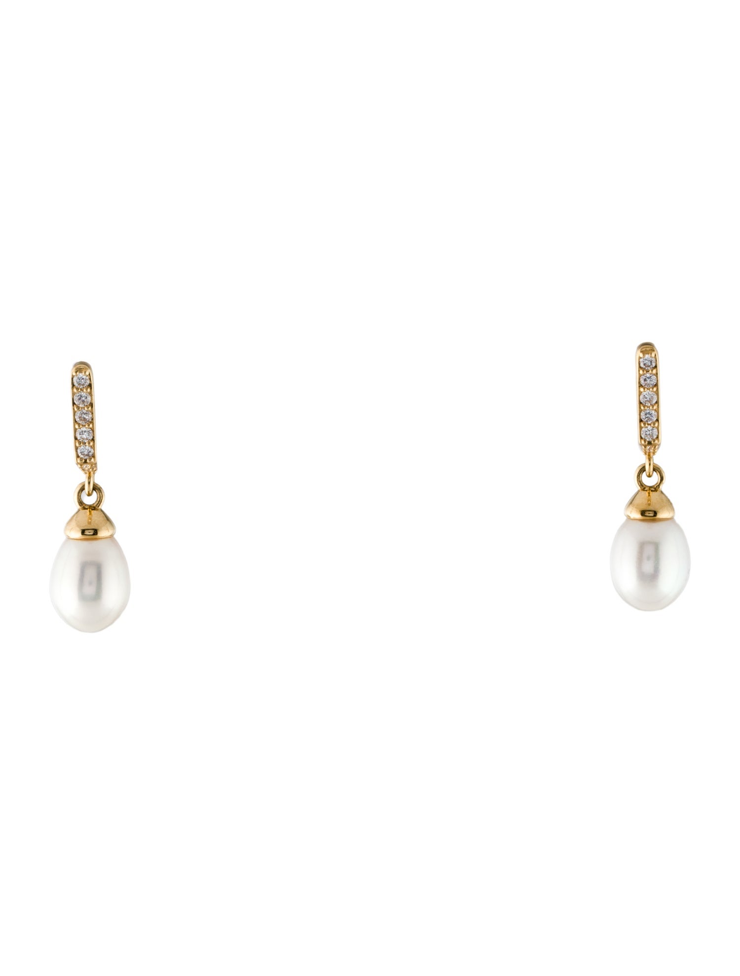 Monica Rich Kosann 18K Diamond & Pearl Infinity Huggie Drop Earrings