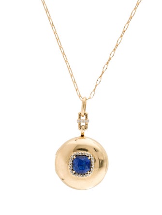 Monica Rich Kosann 18K Sapphire & Diamond Locket Necklace