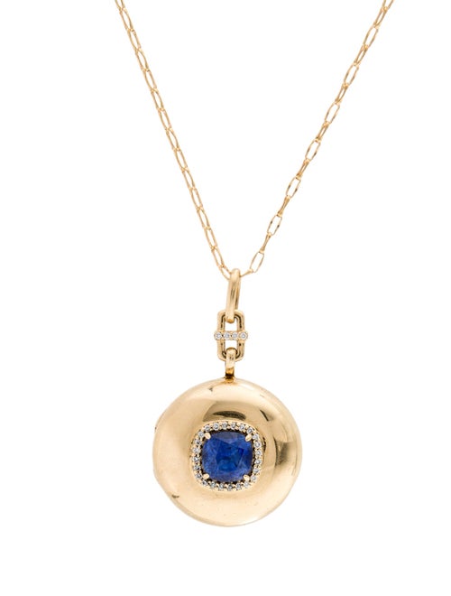 Monica Rich Kosann 18K Sapphire & Diamond Locket Necklace