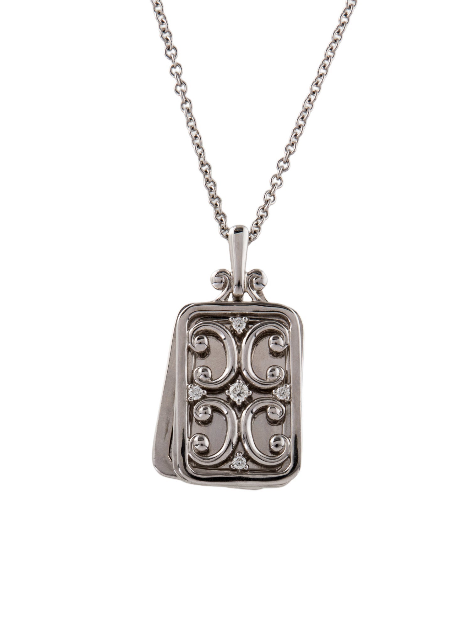 Monica Rich Kosann 18K Diamond Gate Locket w/ Unbranded 14K Necklace