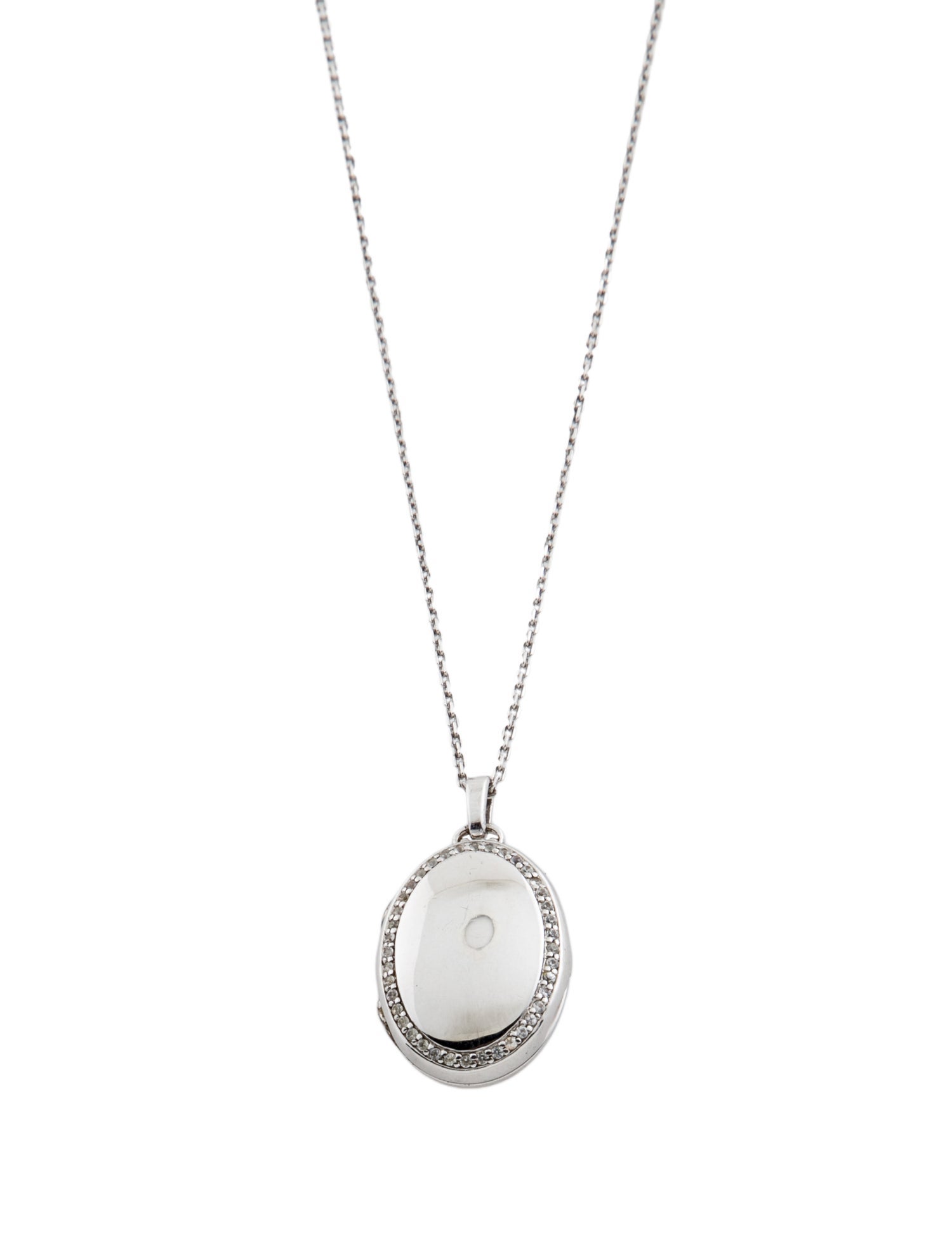 Monica Rich Kosann White Sapphire Midi Four Image Locket Pendant Necklace