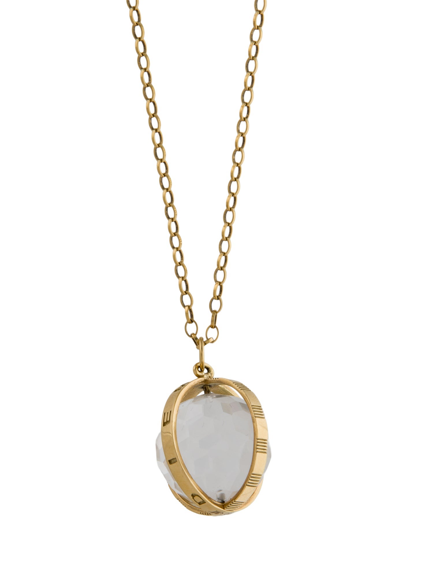 Monica Rich Kosann 18K Quartz Carpe Diem Pendant Necklace