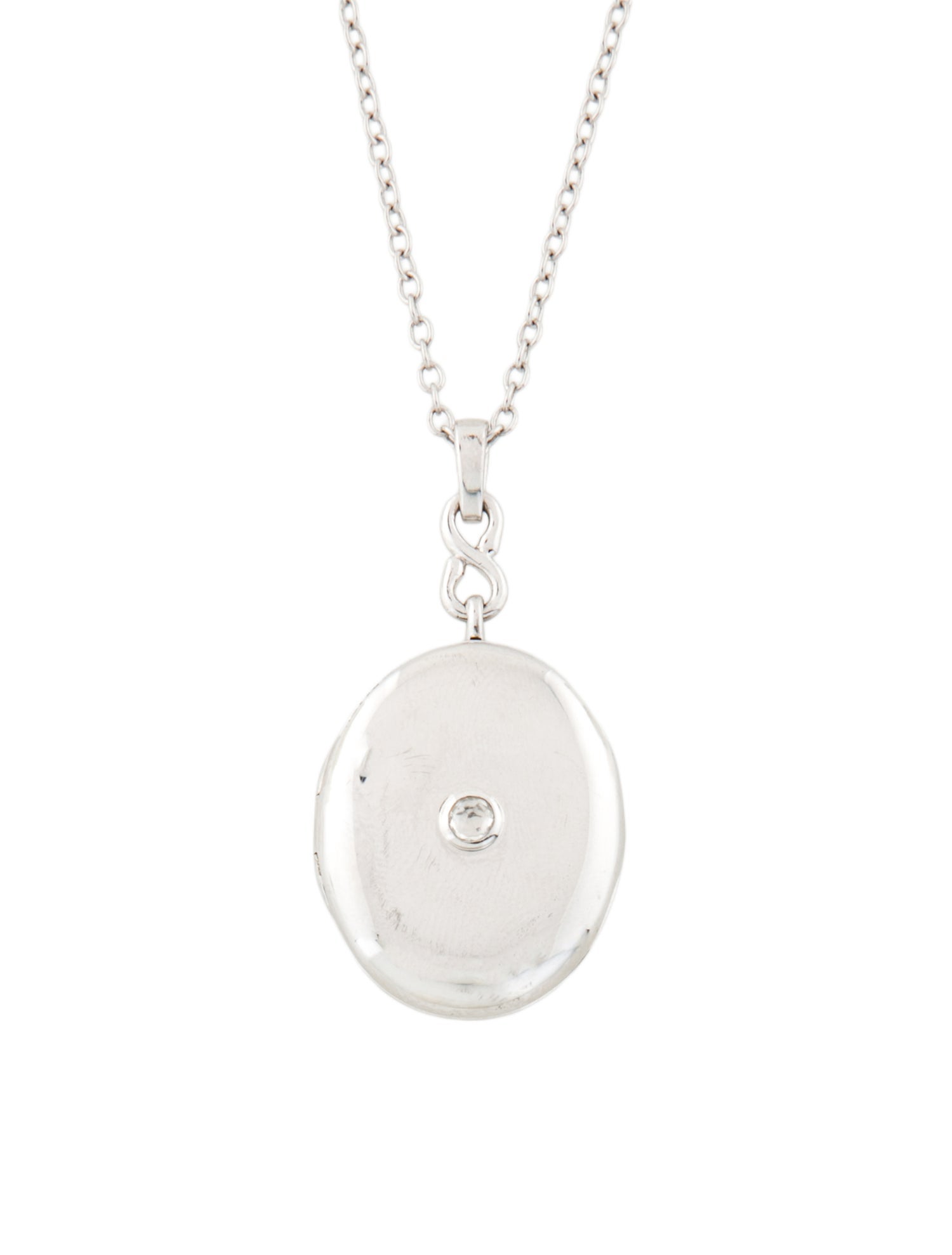 Monica Rich Kosann White Sapphire Infinity Locket Necklace