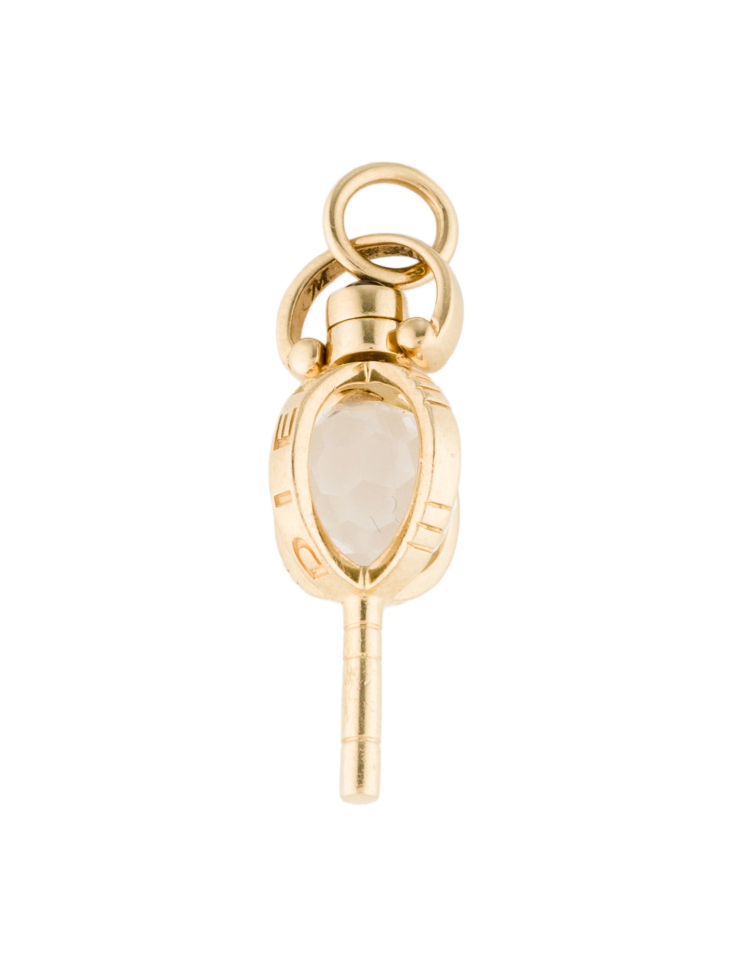 Monica Rich Kosann 18K Quartz & Sapphire Mini 'Carpe Diem' Key Pendant