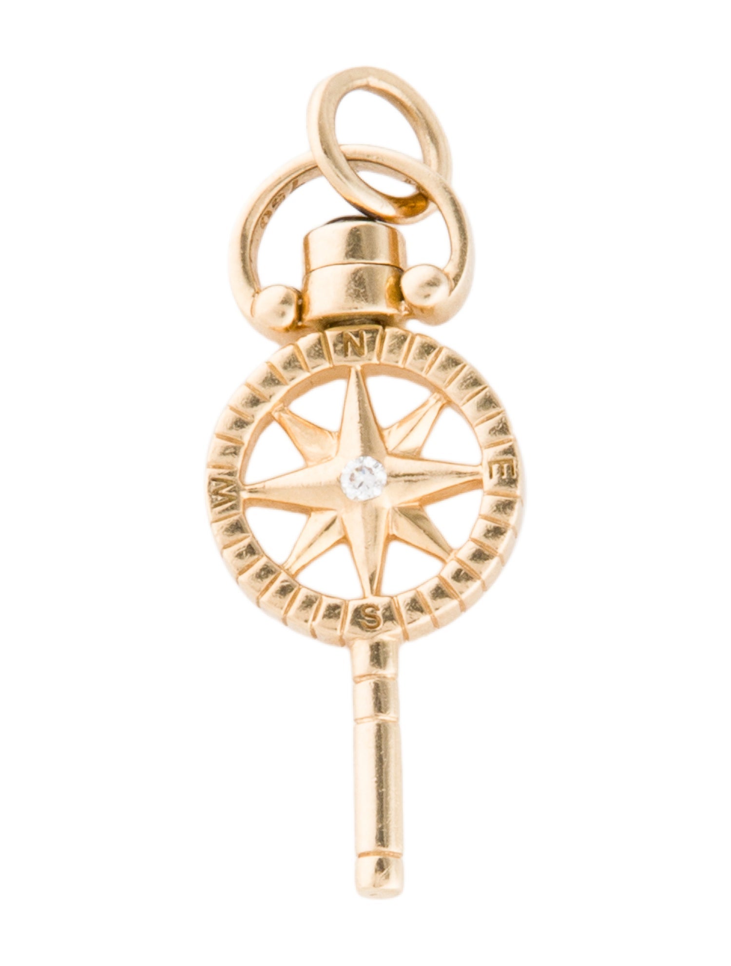 Monica Rich Kosann 18K Diamond & Sapphire Adventure Compass Key Pendant
