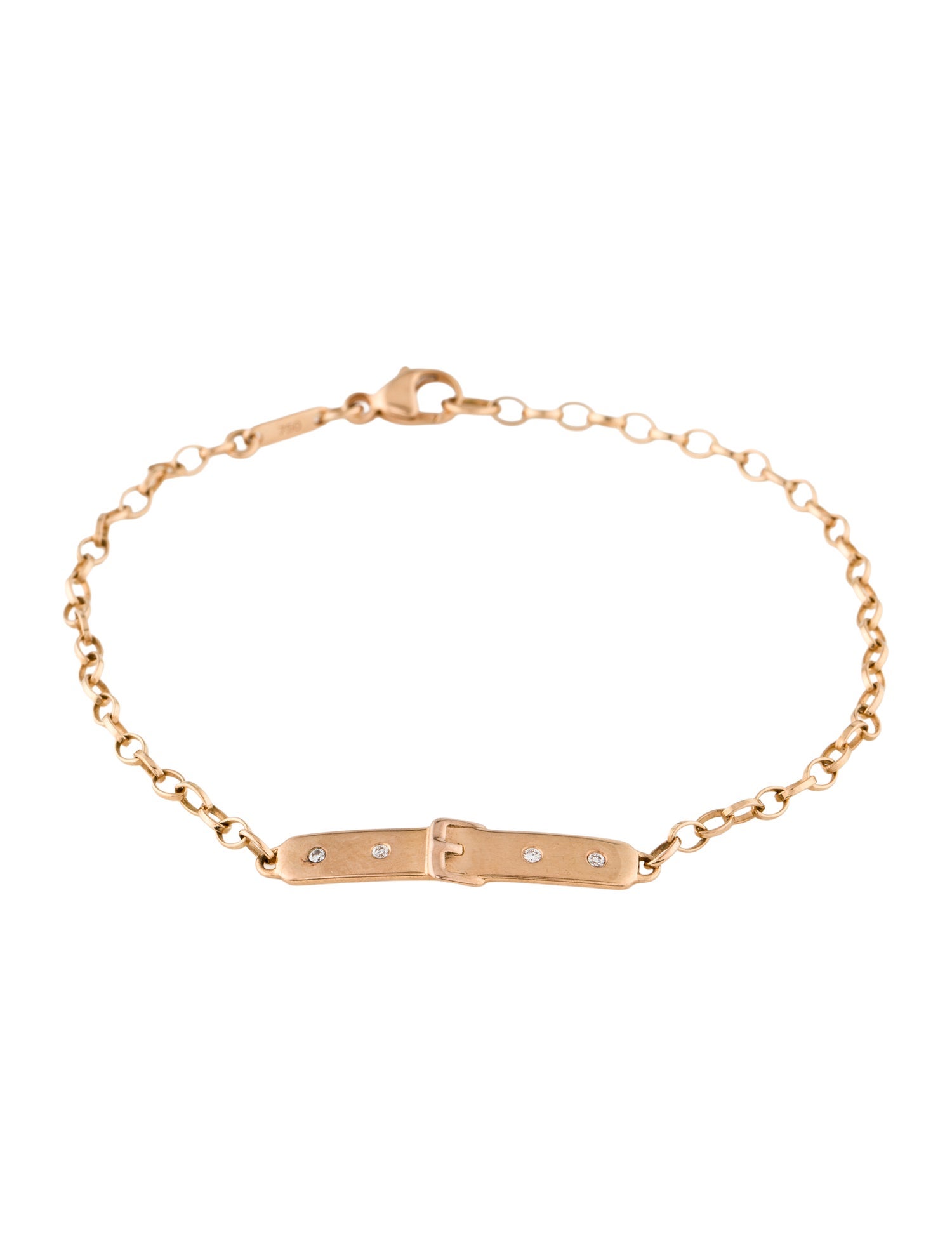 Monica Rich Kosann 18K Diamond 'Forever' Buckle Station Bracelet