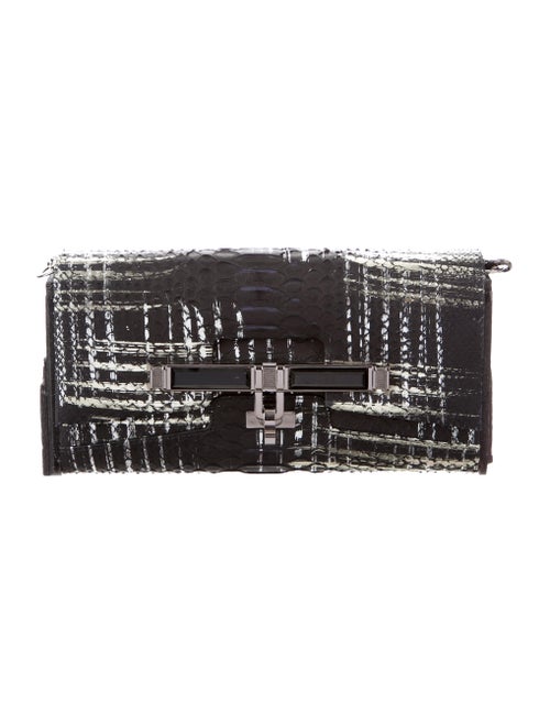 Kara Ross Moire Lux Clutch Black