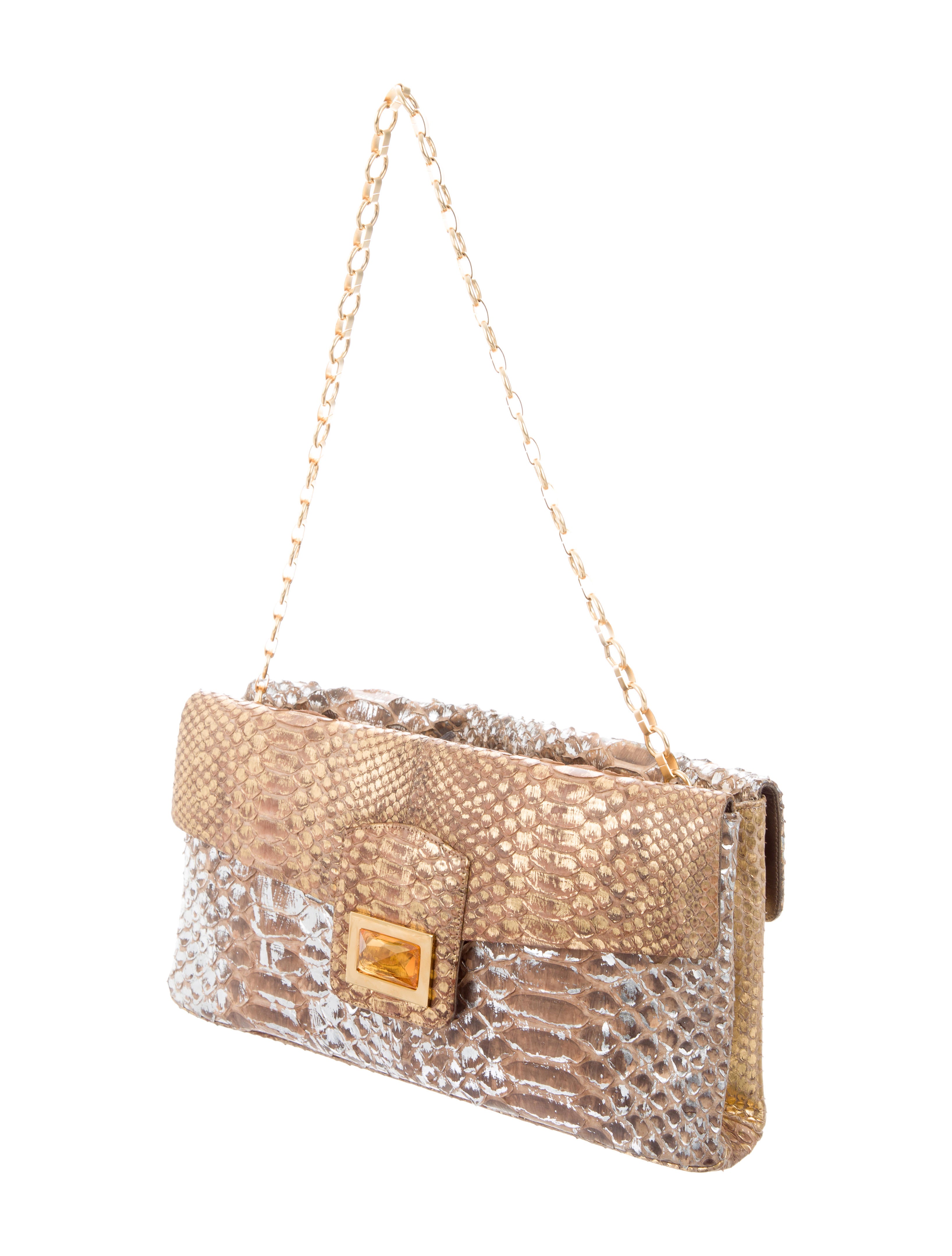 Kara Ross Metallic Python Shoulder Bag Handbags KRS20516 The RealReal