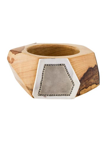 Kara Ross Bangle Diamond & Zebra Wood