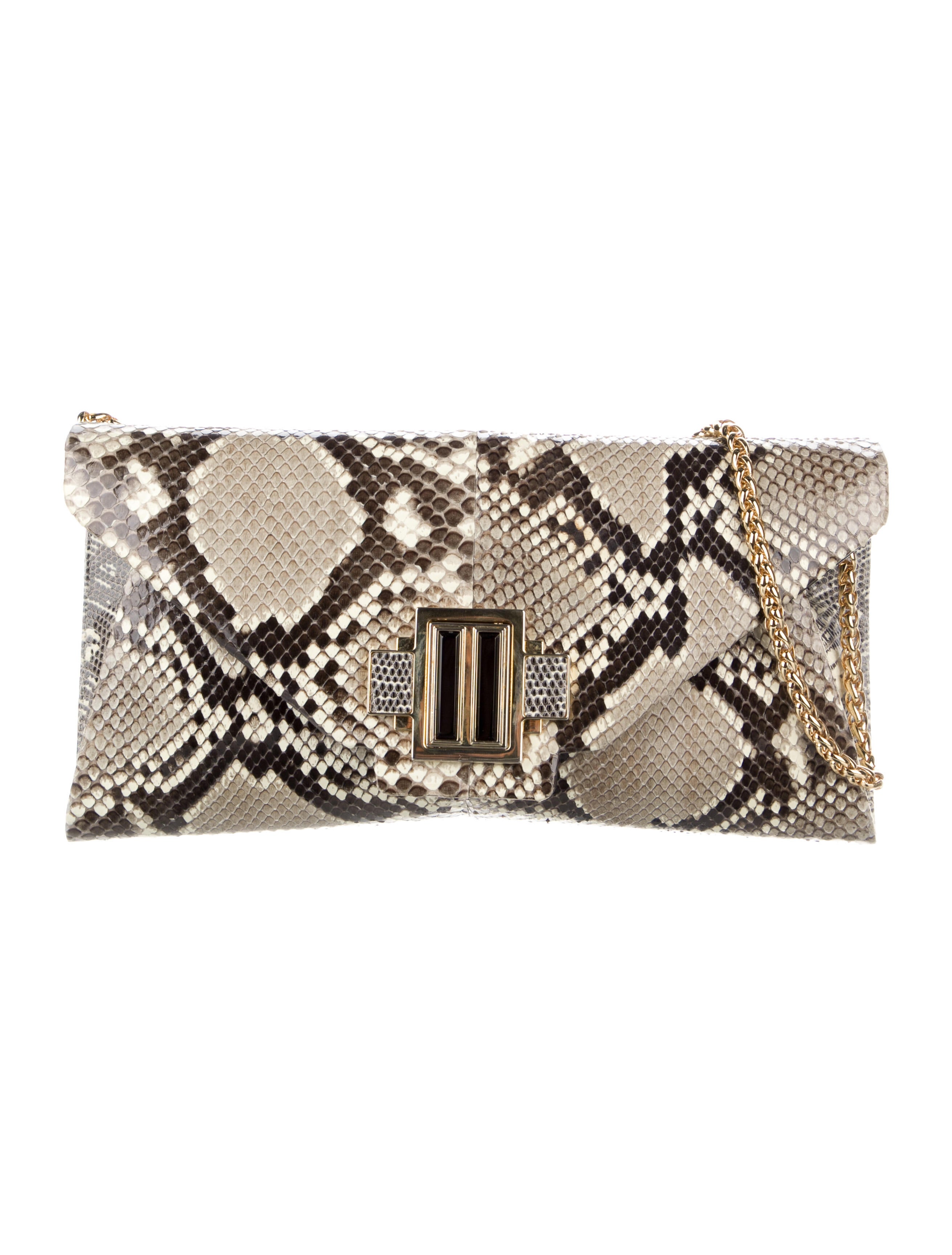 Kara Ross Python ChainLink Shoulder Bag Neutrals Shoulder Bags