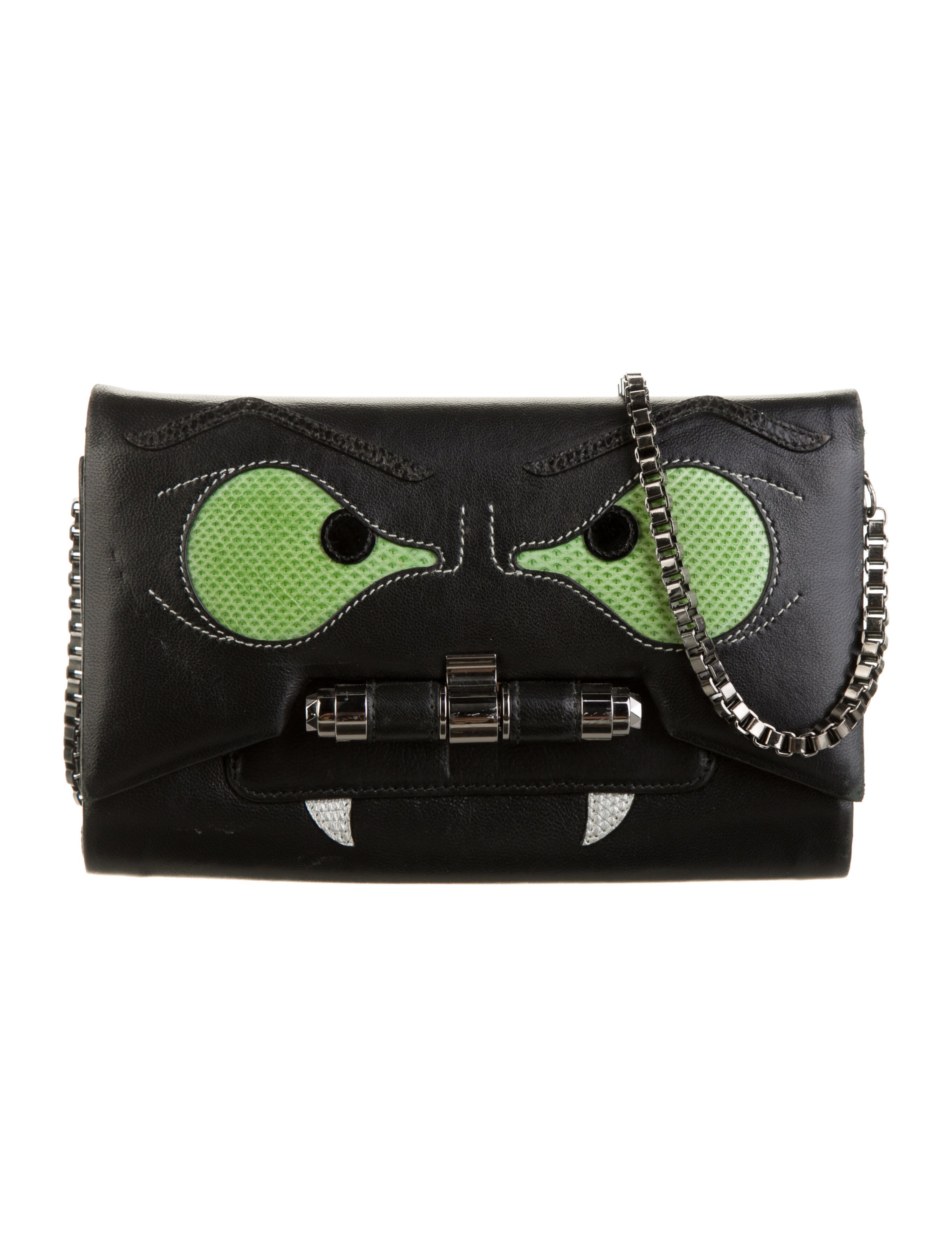 Kara Ross Printed Leather Crossbody Bag Black Crossbody Bags