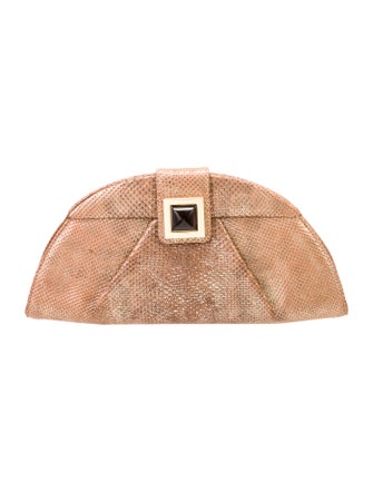 Kara Ross Embossed Leather Clutch