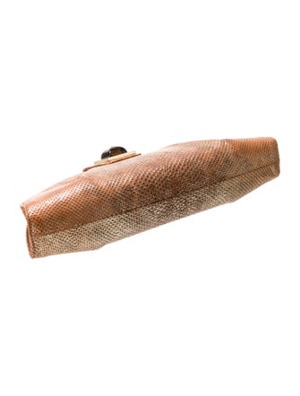 Kara Ross Embossed Leather Clutch