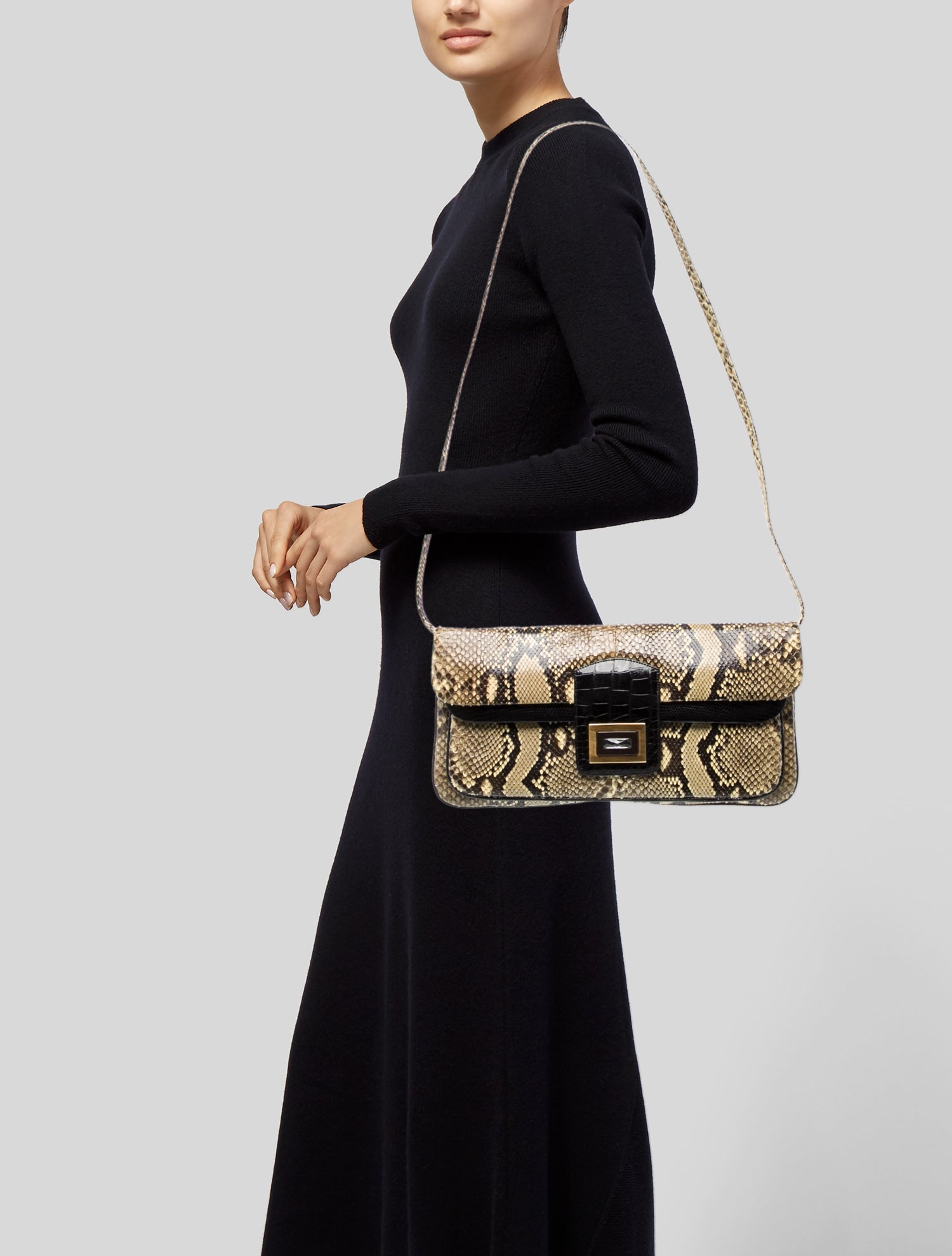 Kara Ross Python Shoulder Bag