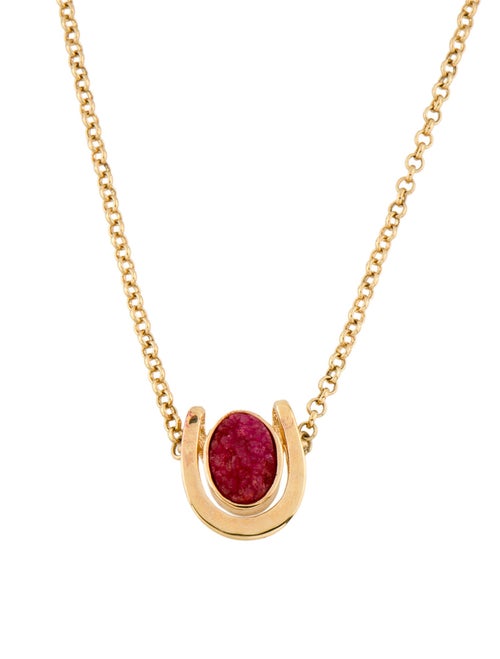 Kara Ross Pink Stone Pendant Necklace