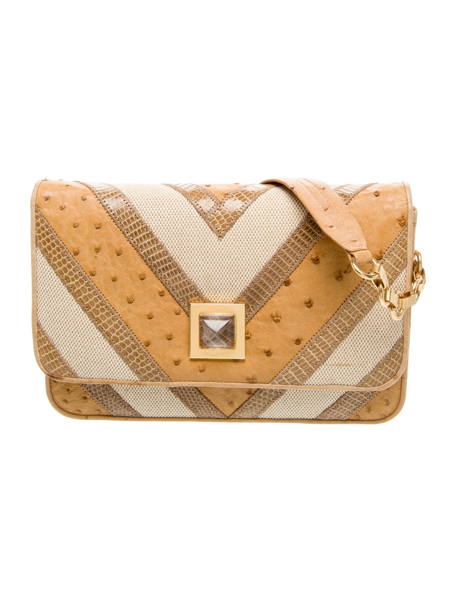 Kara Ross Ostrich Top Handle Bag