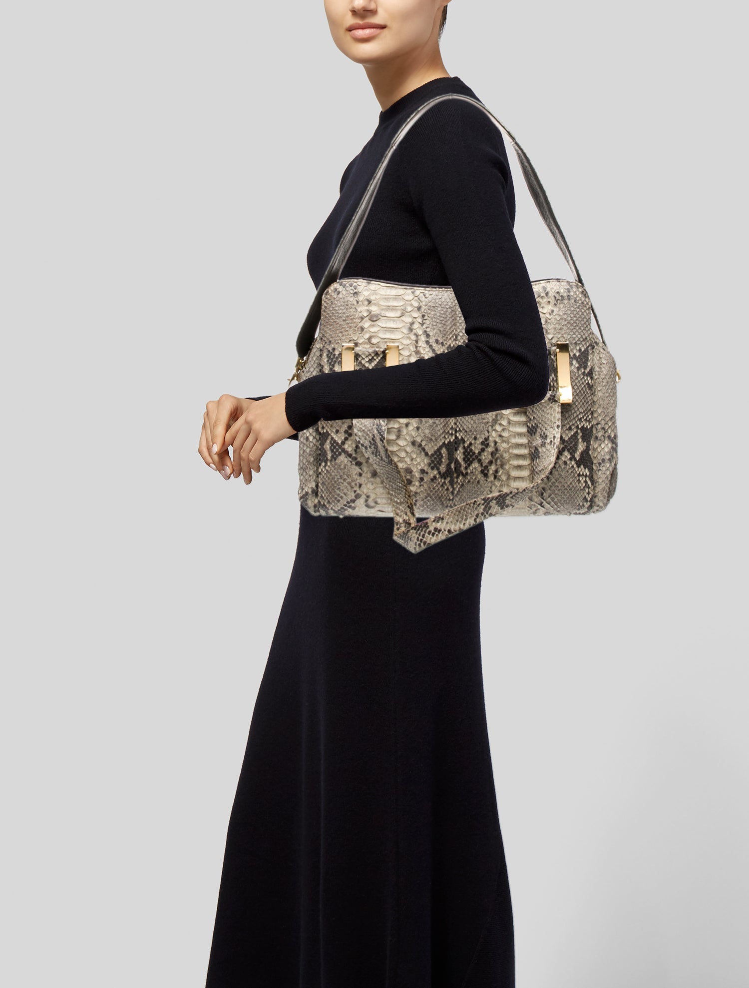 Kara Ross Python Top Handle Bag