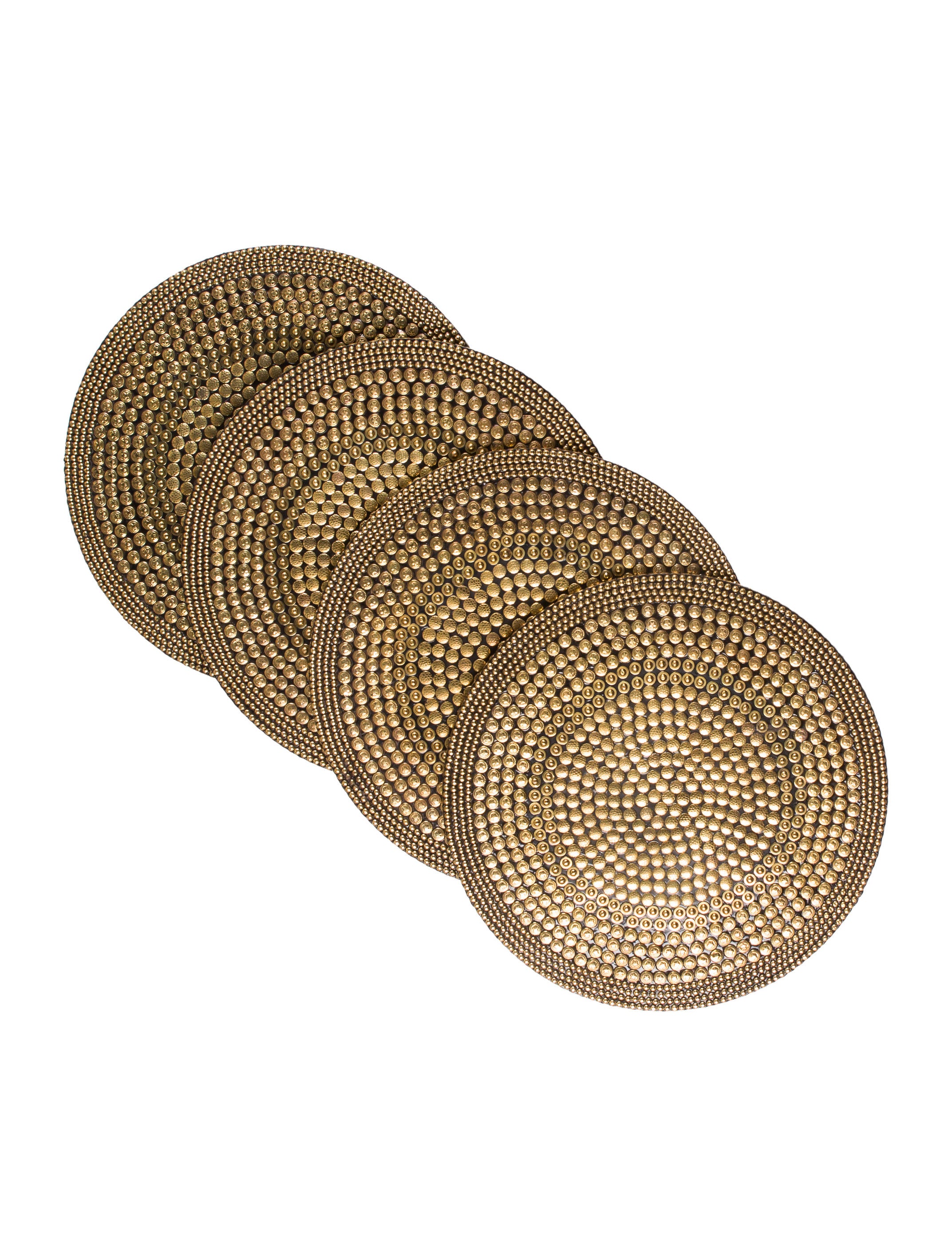 Kim Seybert Set of Four Round Beaded Placemats Tabletop And Kitchen