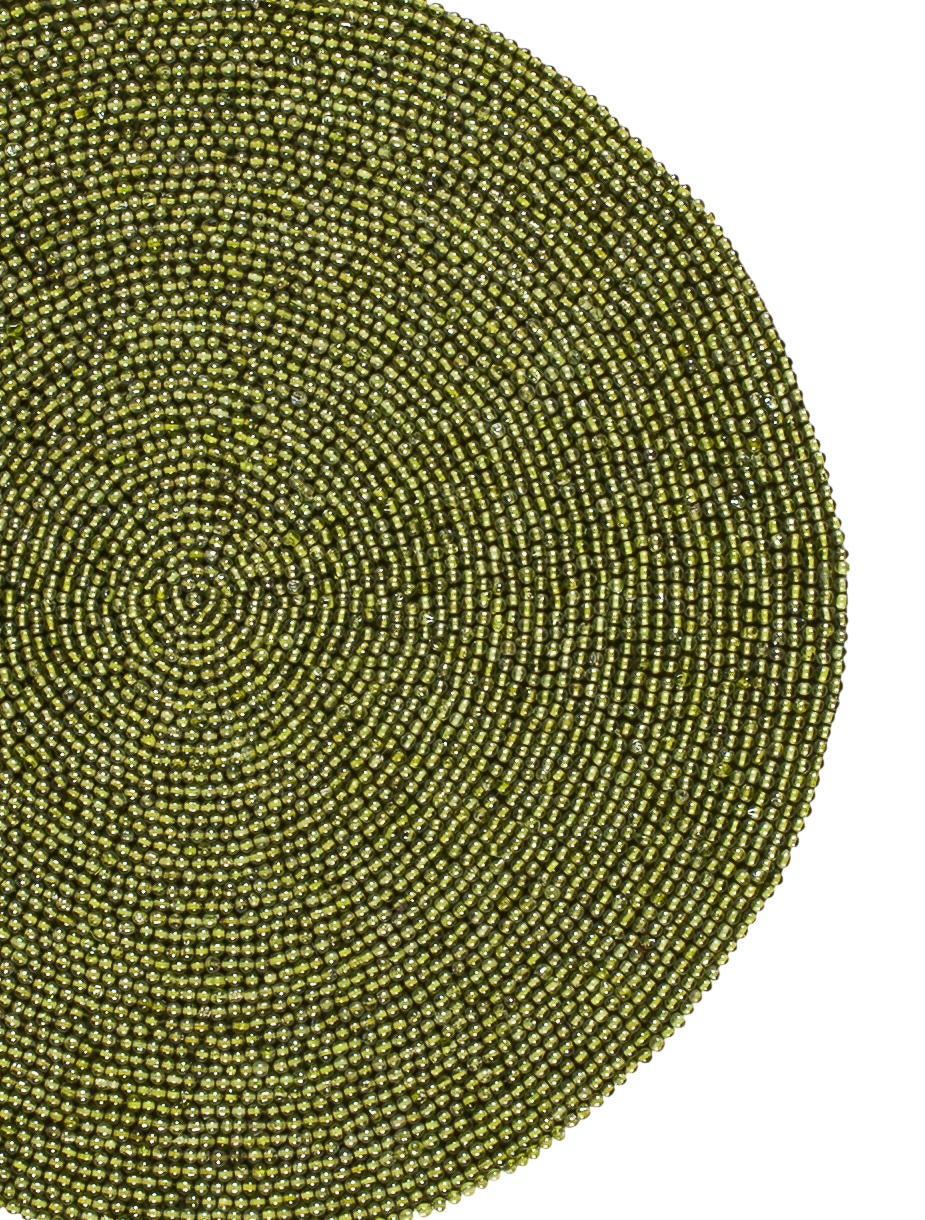 Kim Seybert 6Piece Green Beaded Placemats Tabletop And Kitchen