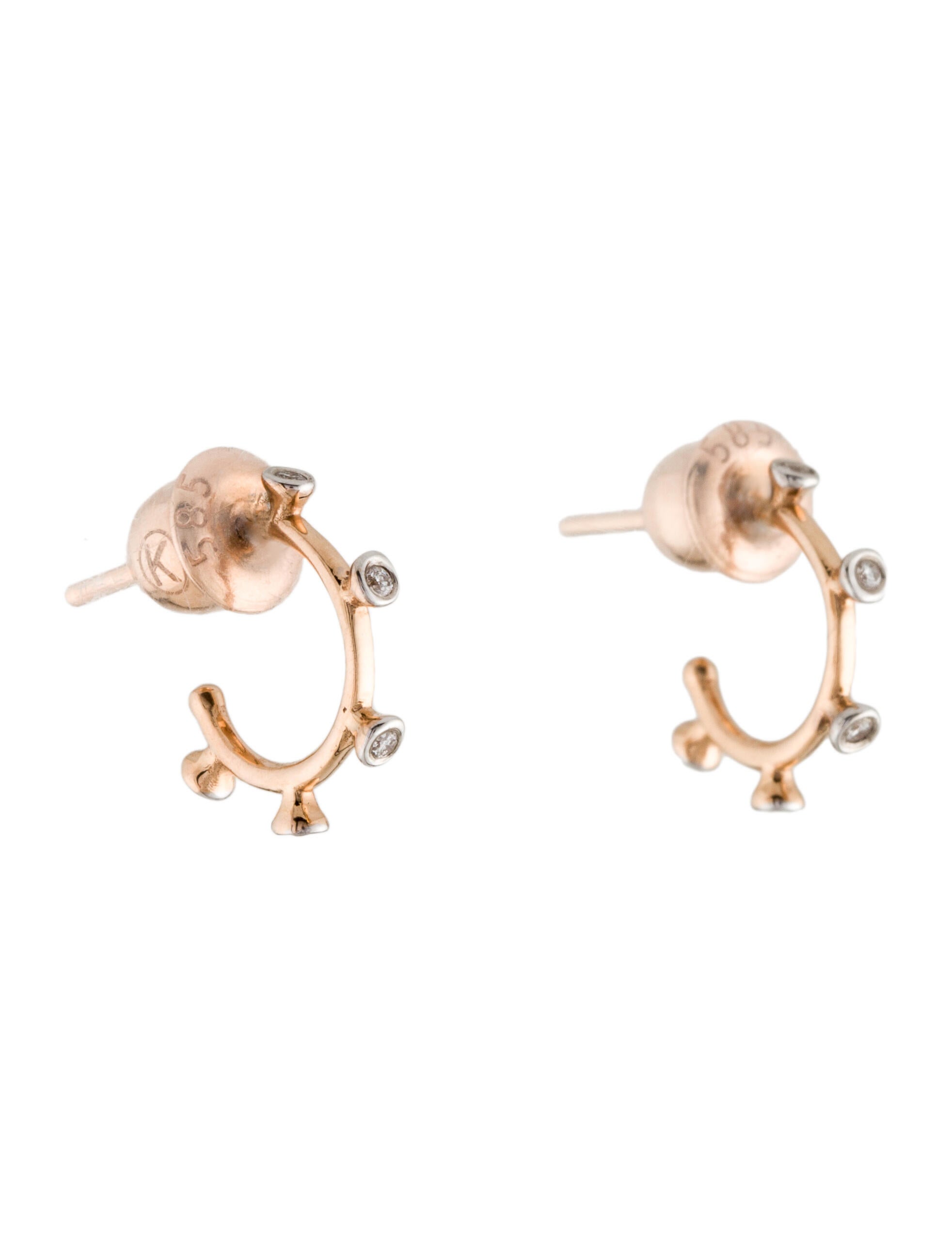 Kismet by Milka 14K Diamond Stud Earrings 14K White Gold Hoop