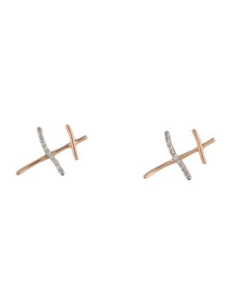 Kismet by Milka 14K Diamond Cross Stud Earrings