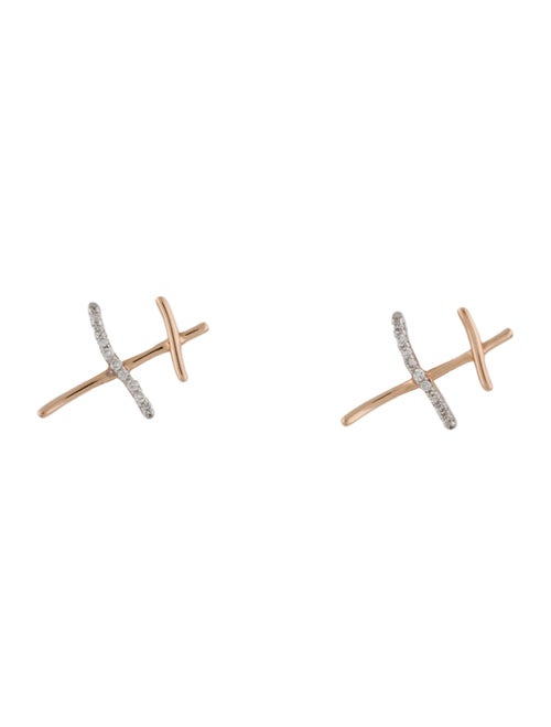 Kismet by Milka 14K Diamond Cross Stud Earrings