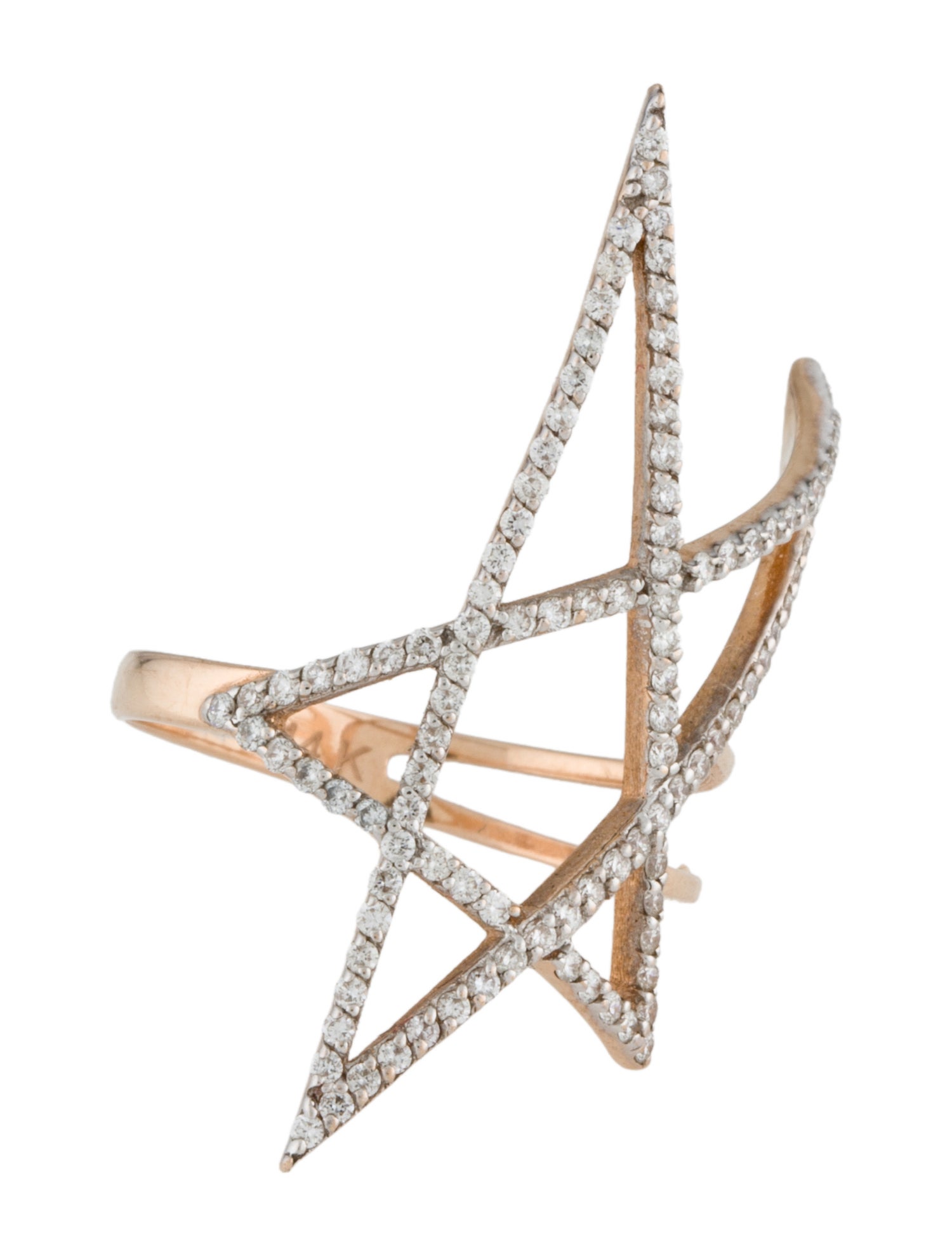 Kismet by Milka 14K Diamond Doodle Star Cocktail Ring