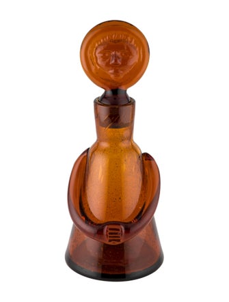 Kosta Boda Hoglund Erik Hglund Amber Blown Glass Lady People Figural Decanter