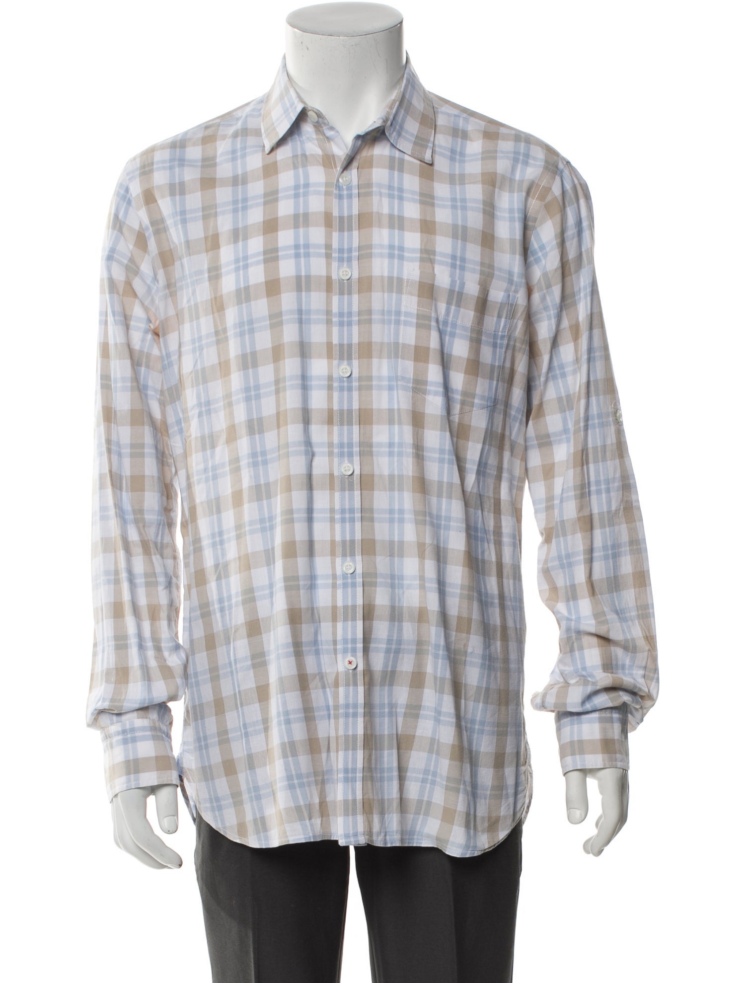 Kiwi Saint-Tropez Plaid Print Long Sleeve Shirt
