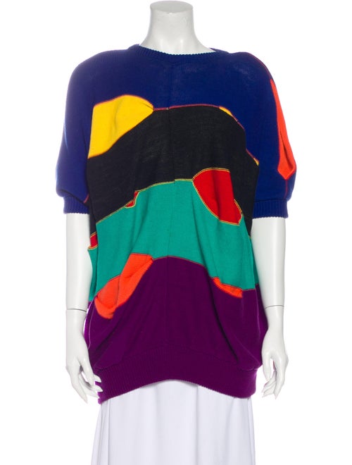 Kansai Yamamoto Vintage Printed Sweater Blue