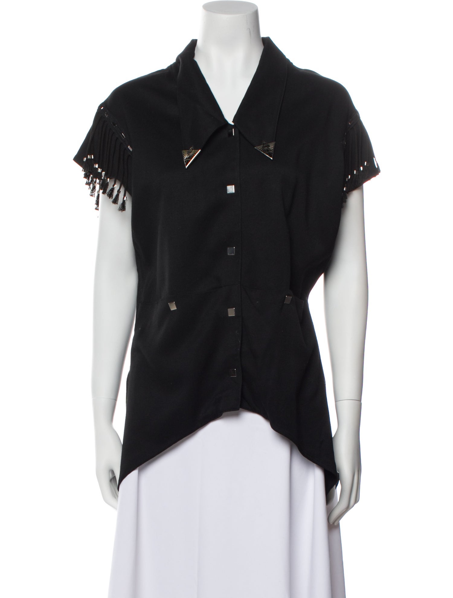 Kansai Yamamoto Short Sleeve Button-Up Top