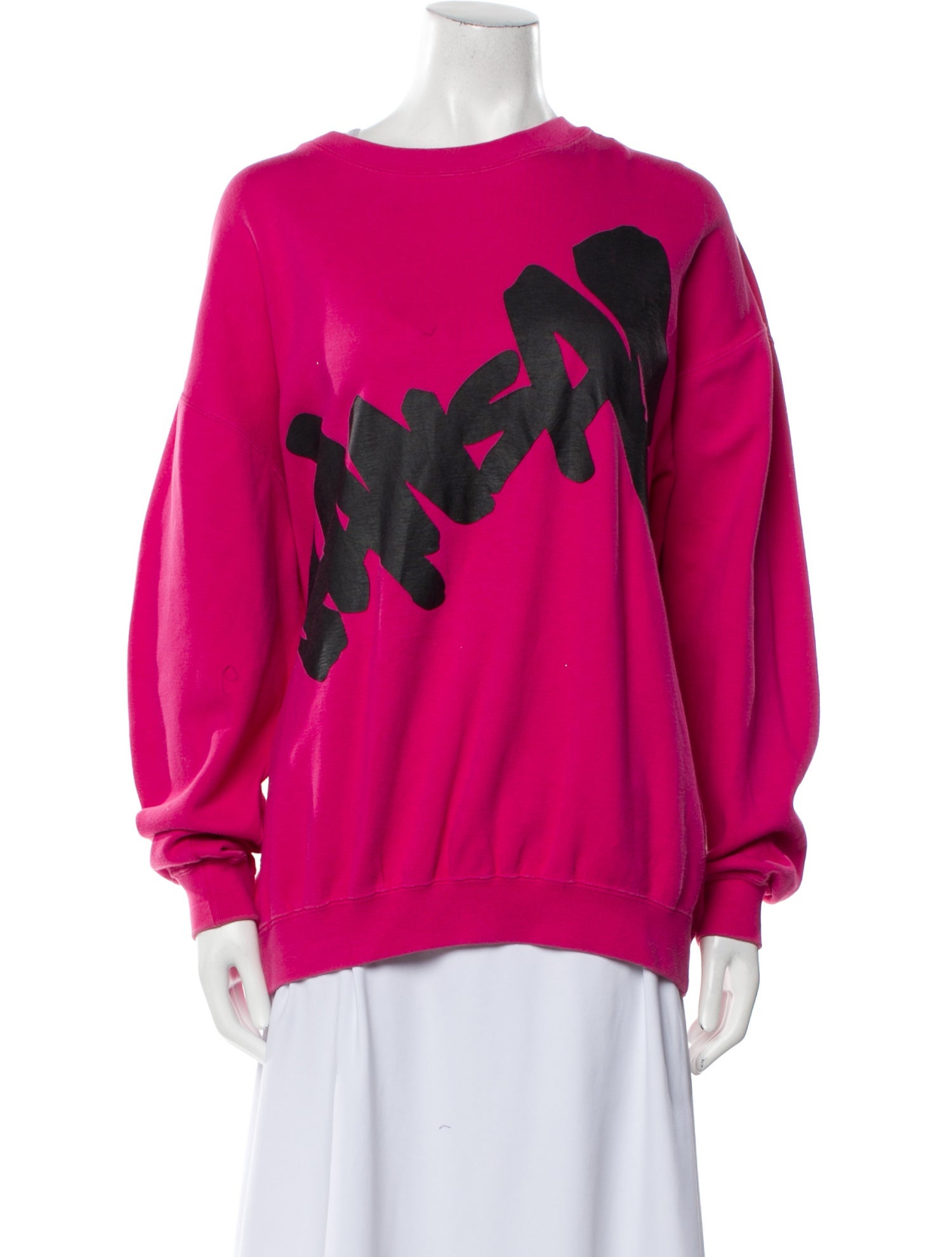 Kansai Yamamoto Graphic Print Bateau Neckline Sweatshirt