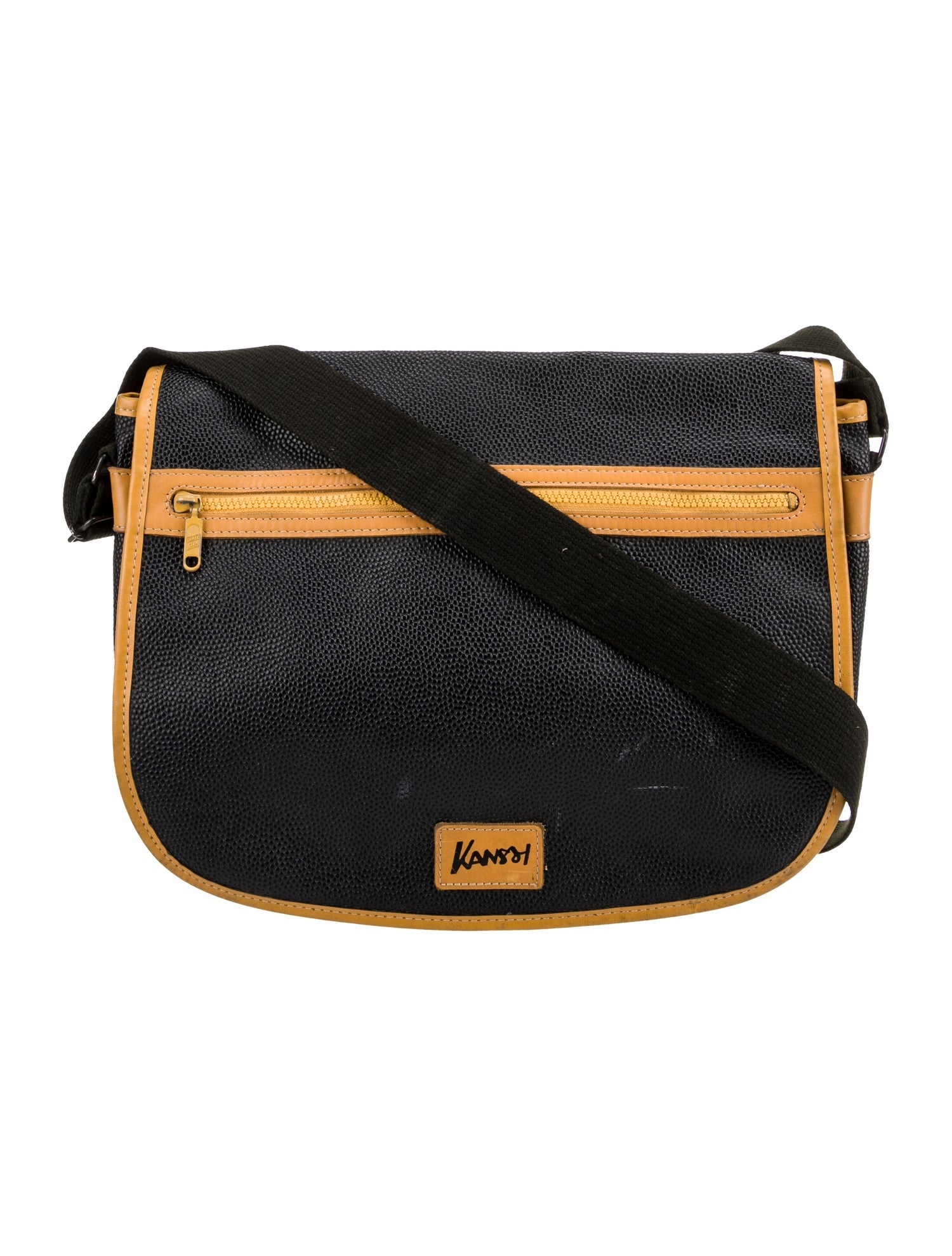 Kansai Yamamoto Leather Messenger Bag Vintage