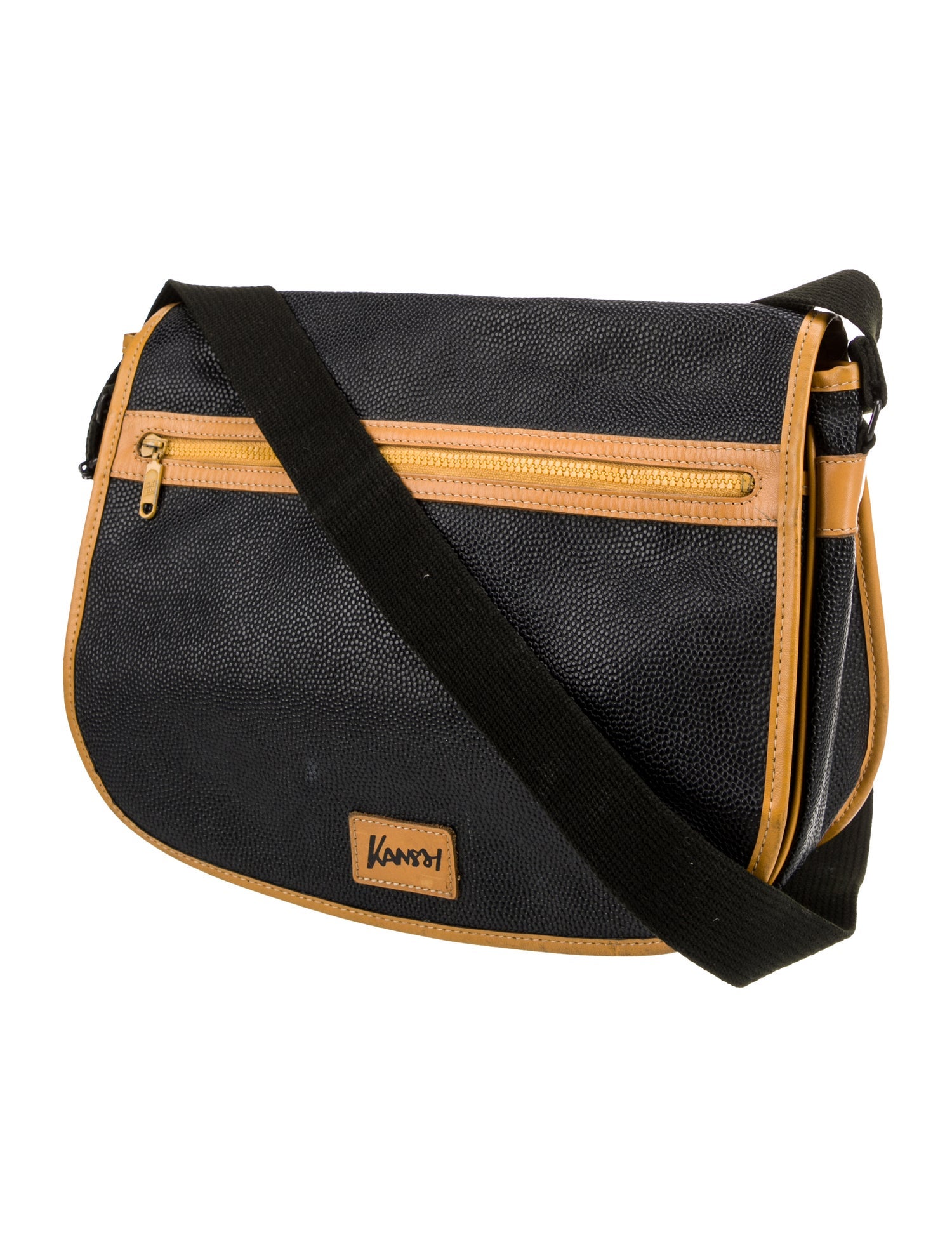 Kansai Yamamoto Leather Messenger Bag Vintage