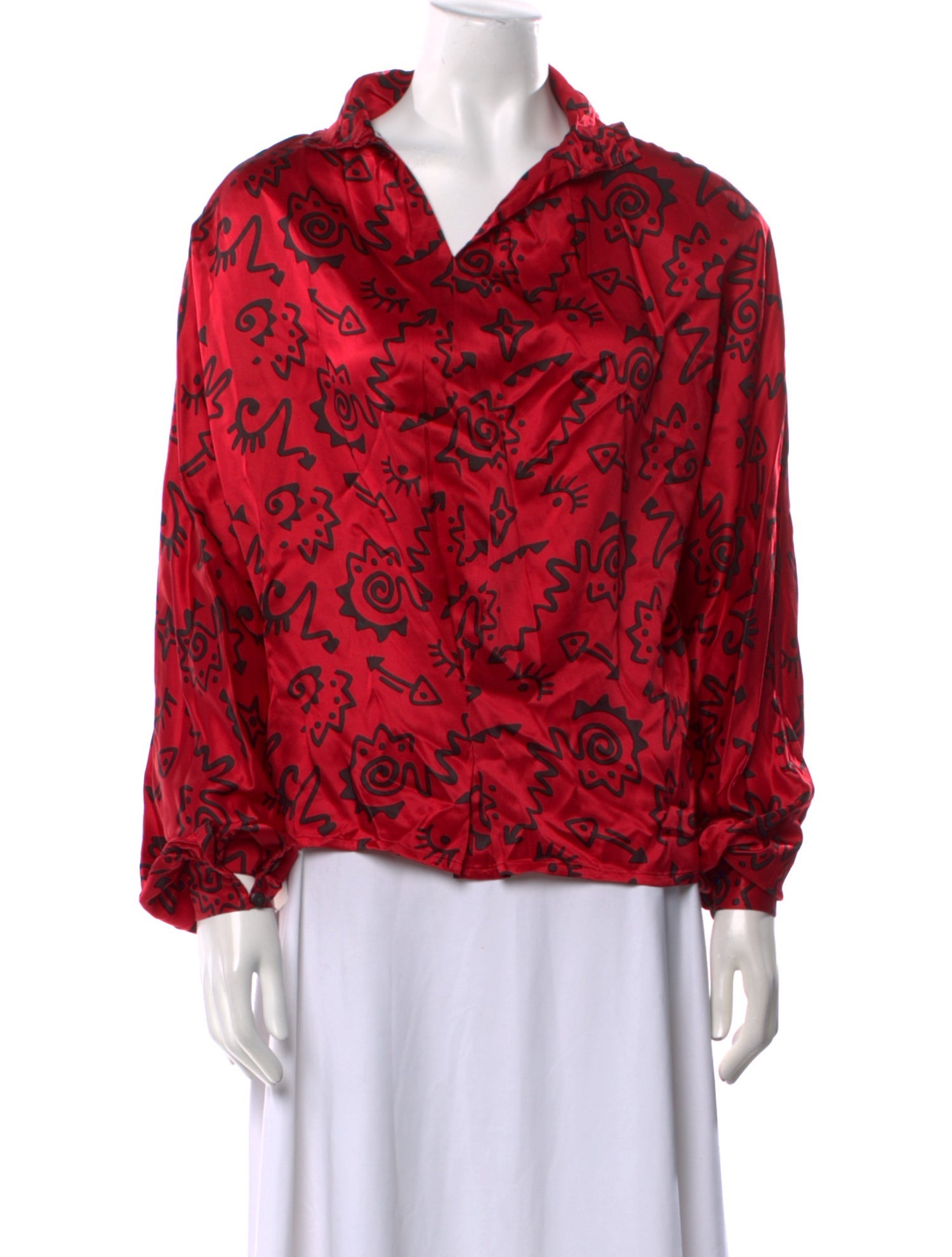 Kansai Yamamoto Silk Floral Print Blouse