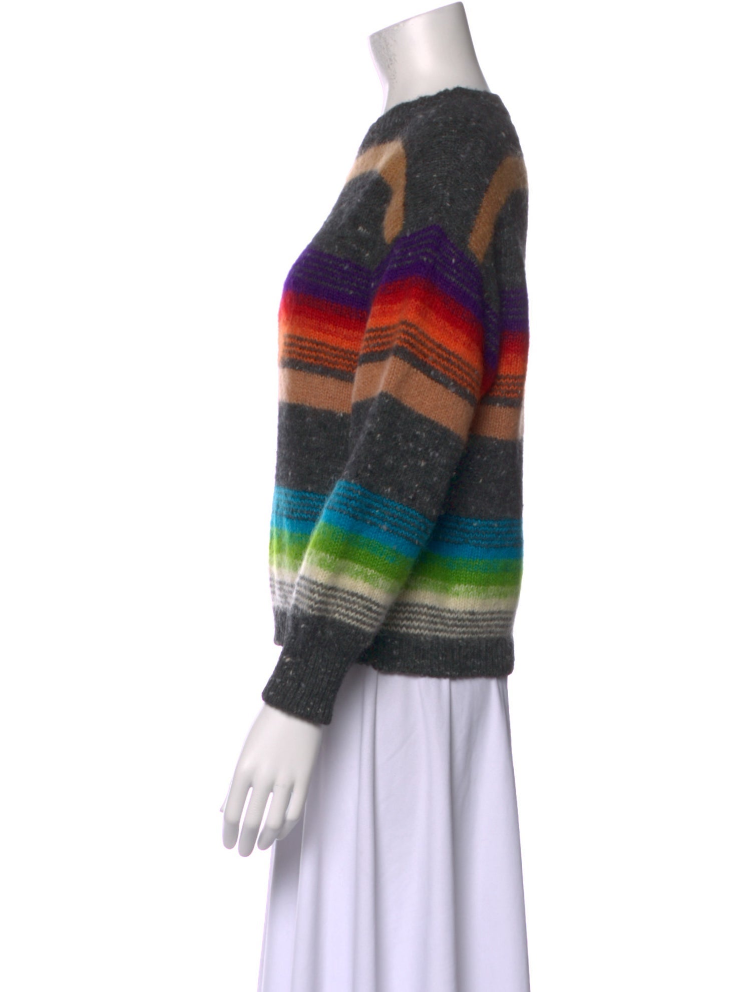 Kansai Yamamoto Striped Crew Neck Sweater