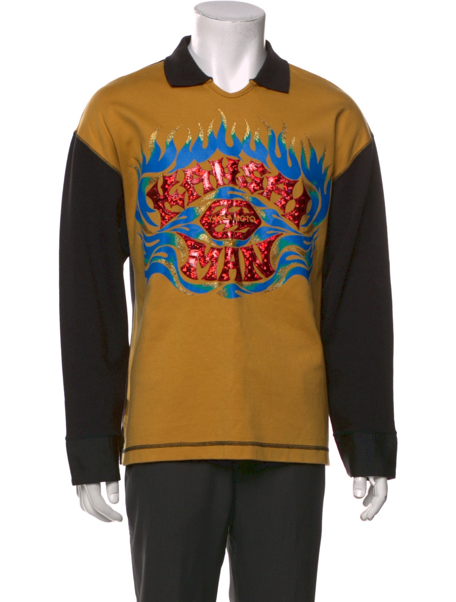 Kansai Yamamoto Graphic Print Collar Sweatshirt