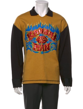 Kansai Yamamoto Graphic Print Collar Sweatshirt