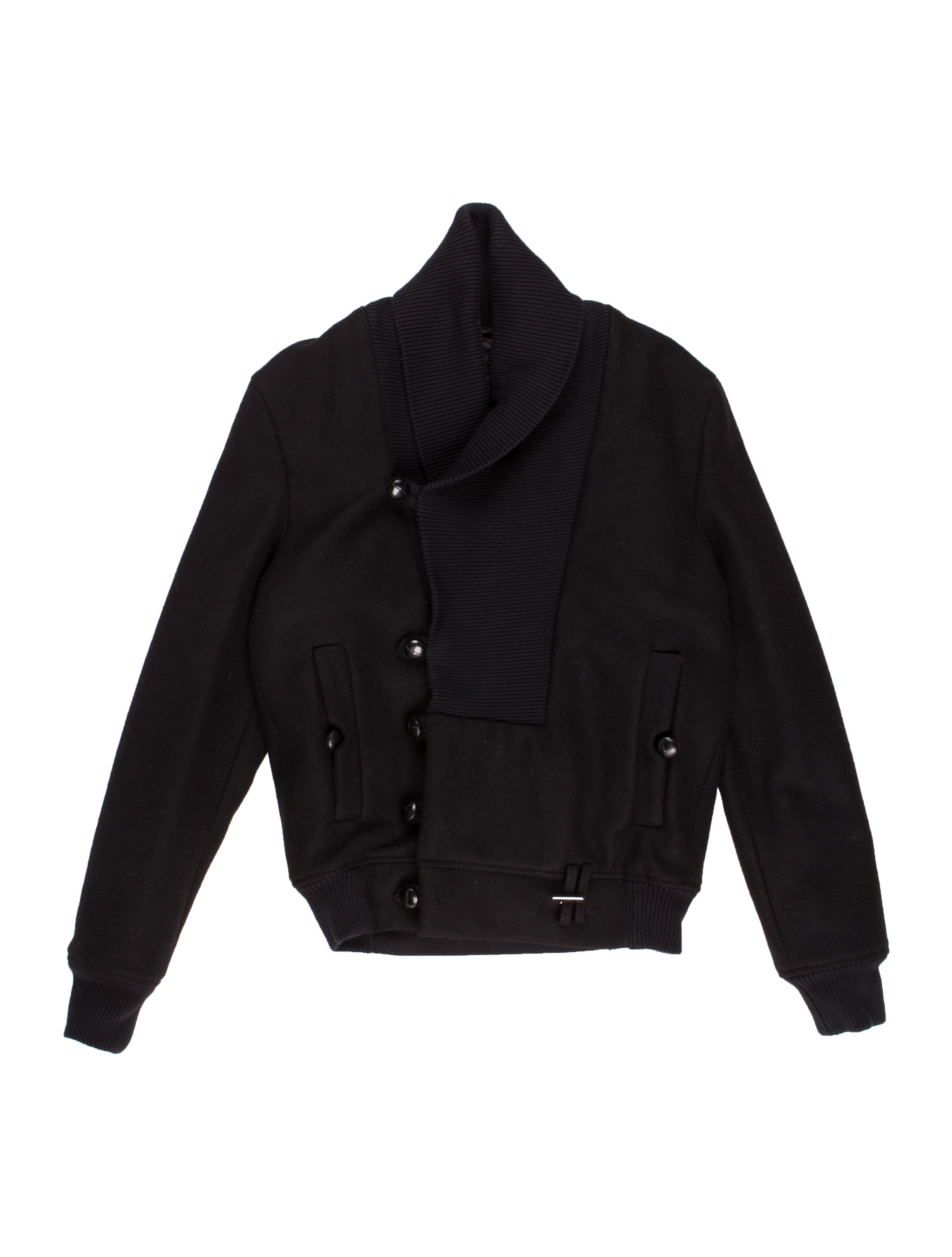 Kris Van Assche Wool Shawl Bomber Jacket - Black Sweaters 