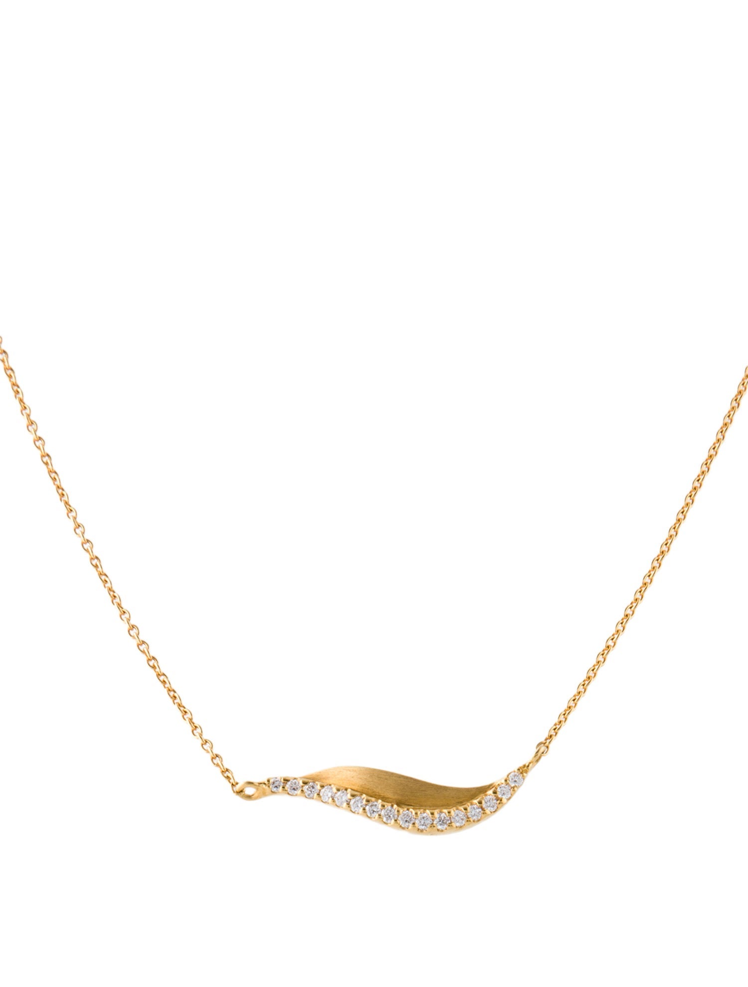 Kavant & Sharart 18K Diamond Talay Mini Wave Pendant Necklace